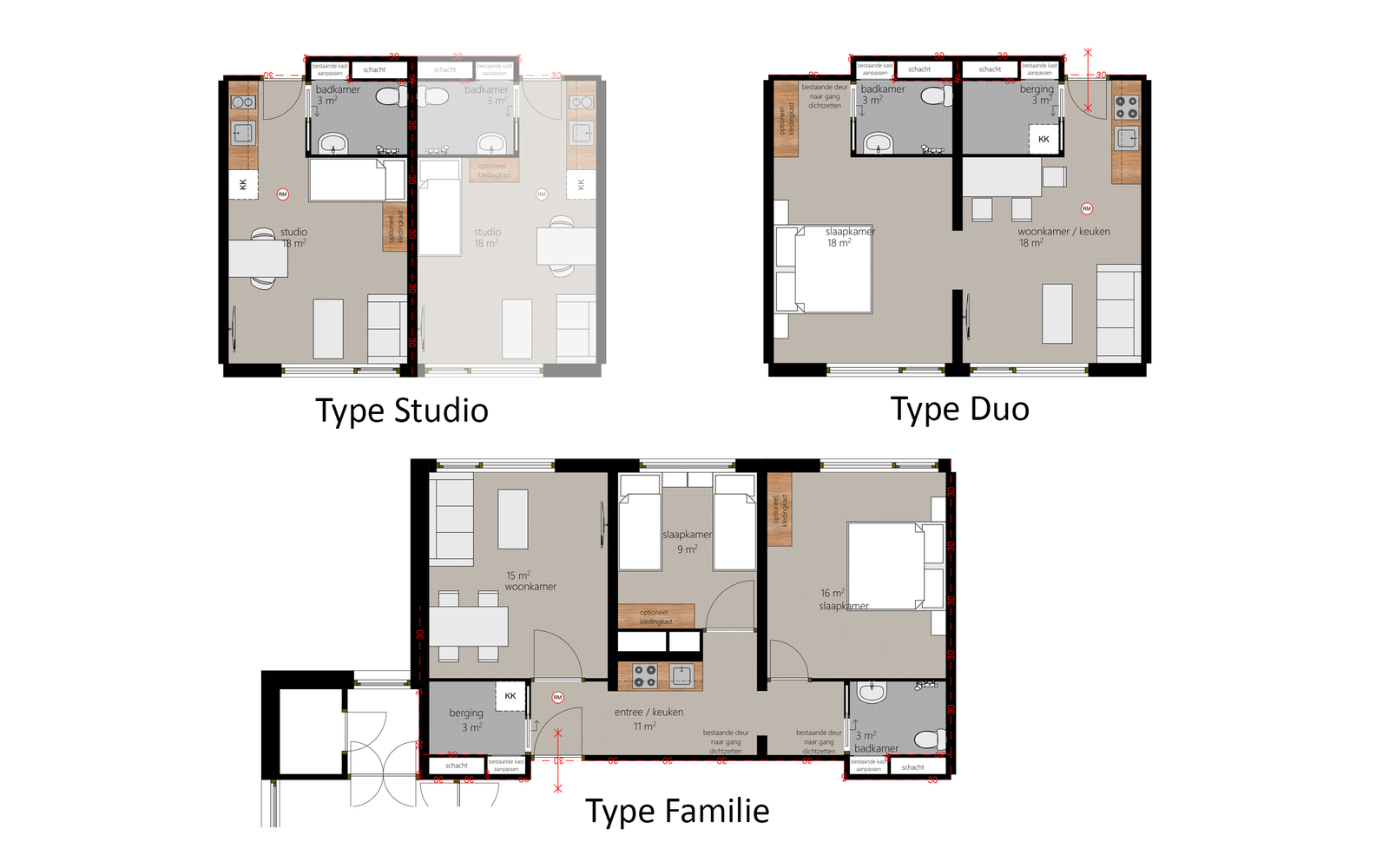 typen woningen schuttersveld
