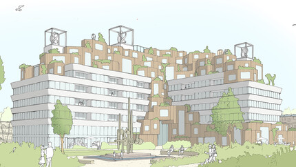 Schets van het nieuwe plan voor Hof van Eik